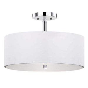 Safavieh Clara 3 Light 16" Dia Semi Flush Drum Light, LIT4192