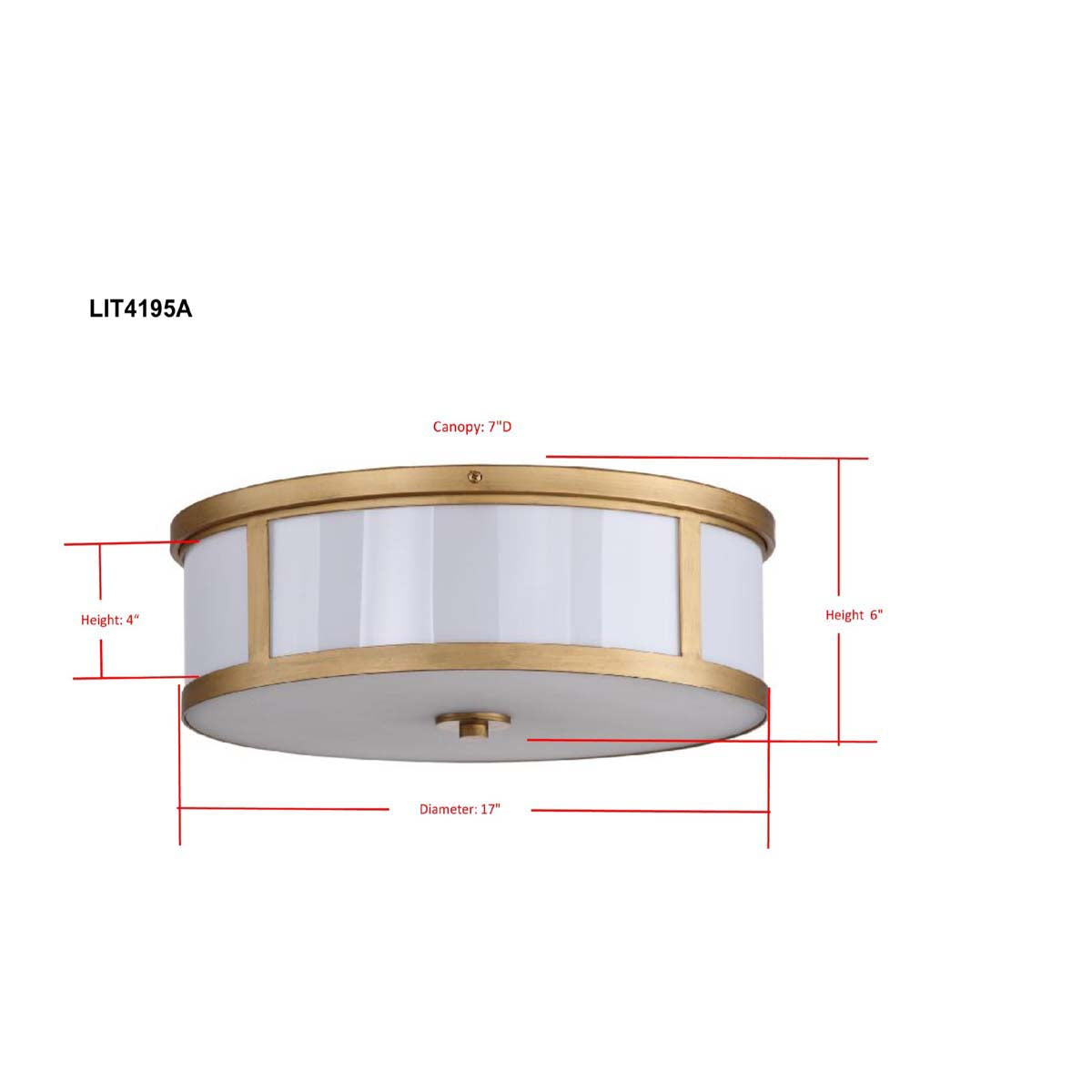 Safavieh Avery 2 Light Antique Gold 17 Inch Dia Drum Flush Mount, LIT4195 - Antique Gold