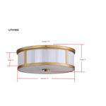 Safavieh Avery 2 Light Antique Gold 17 Inch Dia Drum Flush Mount, LIT4195 - Antique Gold