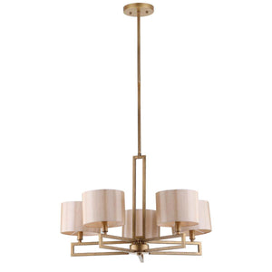 Safavieh Catena 5 Light Antique Gold 25 Inch Dia Adjustable Chandelier, LIT4198