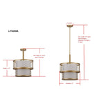 Safavieh Evie Antique 6 Light Gold 17 Inch Dia Mesh Adjustable Pendant, LIT4200 - Antique Gold