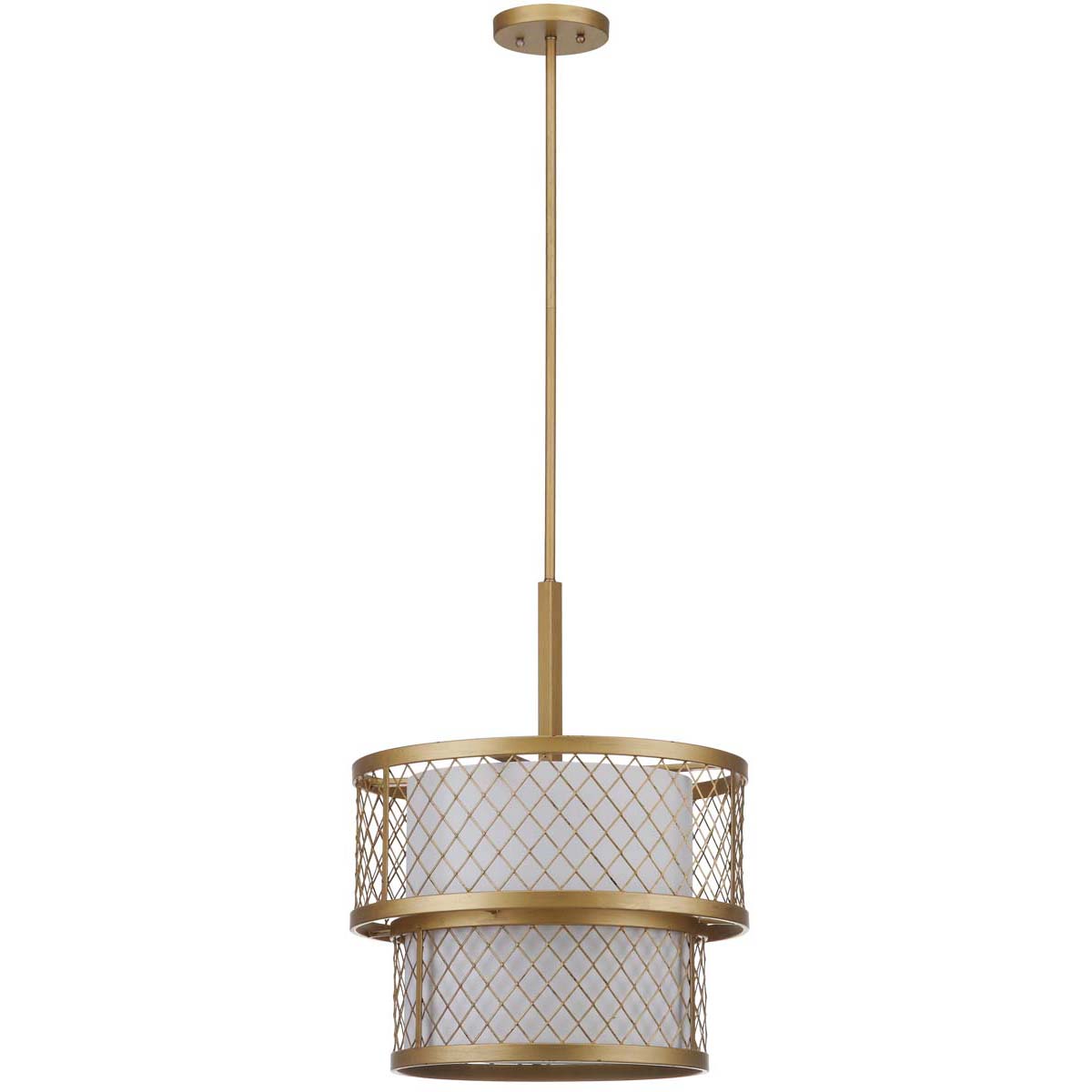 Safavieh Evie Antique 6 Light Gold 17 Inch Dia Mesh Adjustable Pendant, LIT4200 - Antique Gold