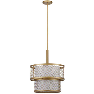 Safavieh Evie Antique 6 Light Gold 17 Inch Dia Mesh Adjustable Pendant, LIT4200