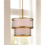Safavieh Evie Antique 6 Light Gold 17 Inch Dia Mesh Adjustable Pendant, LIT4200 - Antique Gold