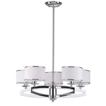 Safavieh Lenora 5 Light Chrome 25 Inch Dia Drum Adjustable Pendant , LIT4208 - Chrome