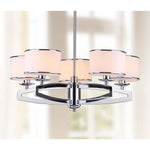 Safavieh Lenora 5 Light Chrome 25 Inch Dia Drum Adjustable Pendant , LIT4208 - Chrome