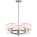 Safavieh Lenora 5 Light Chrome 25 Inch Dia Drum Adjustable Pendant , LIT4208 - Chrome