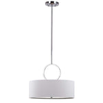 Safavieh Debonair 3 Light Chrome Ring 18 Inch Dia Drum Adjustable Pendant , LIT4212 - Chrome