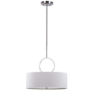 Safavieh Debonair 3 Light Chrome Ring 18 Inch Dia Drum Adjustable Pendant , LIT4212