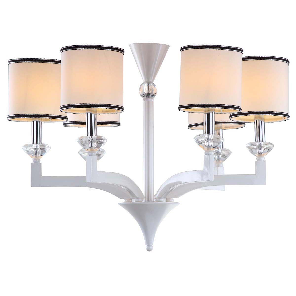 Safavieh Erin 6 Light White 27.5 Inch Dia Chandelier , LIT4214 - Pearl White