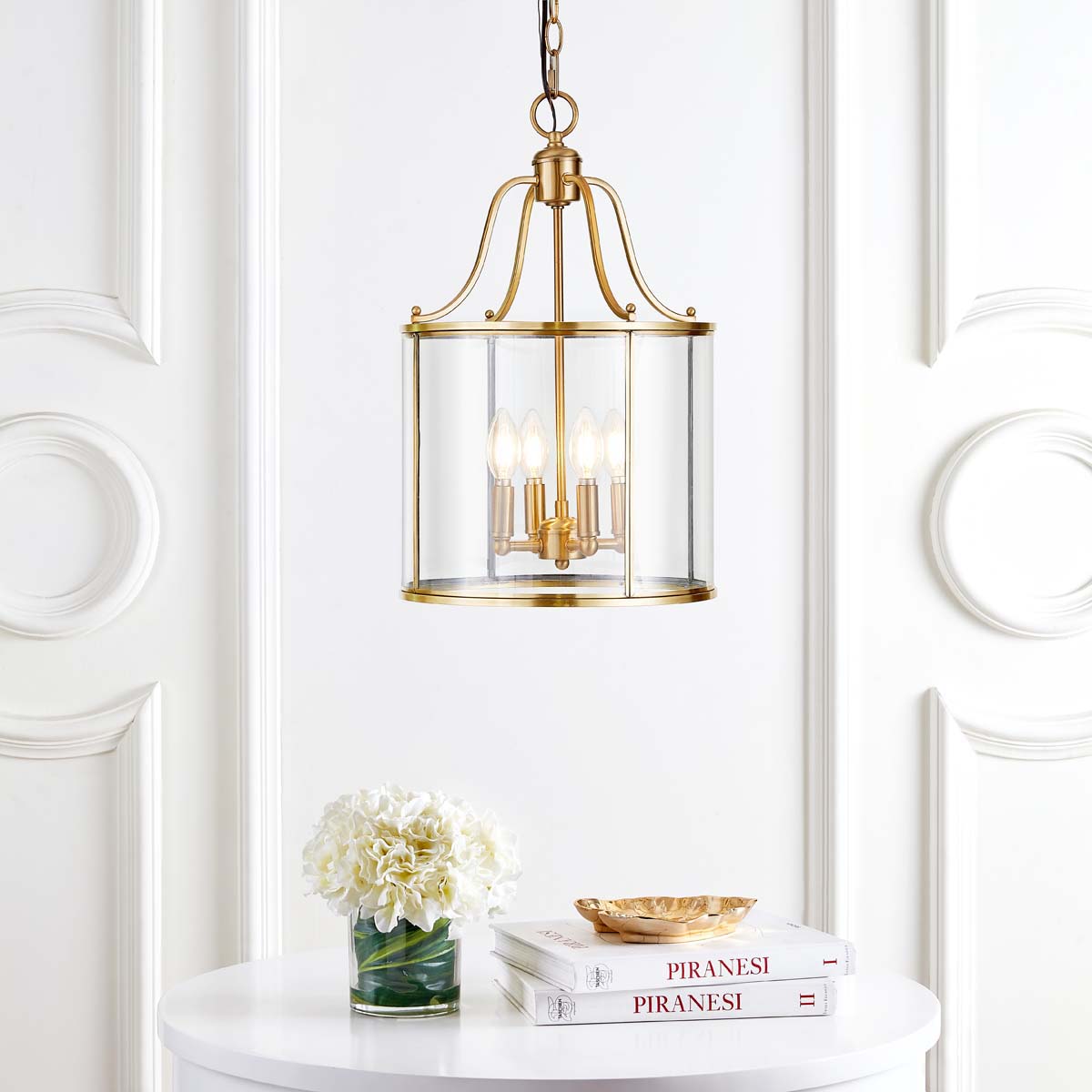 Safavieh Sutton Place 4 Light Brass 13.4 Inch Dia Pendant, LIT4220 - Brass