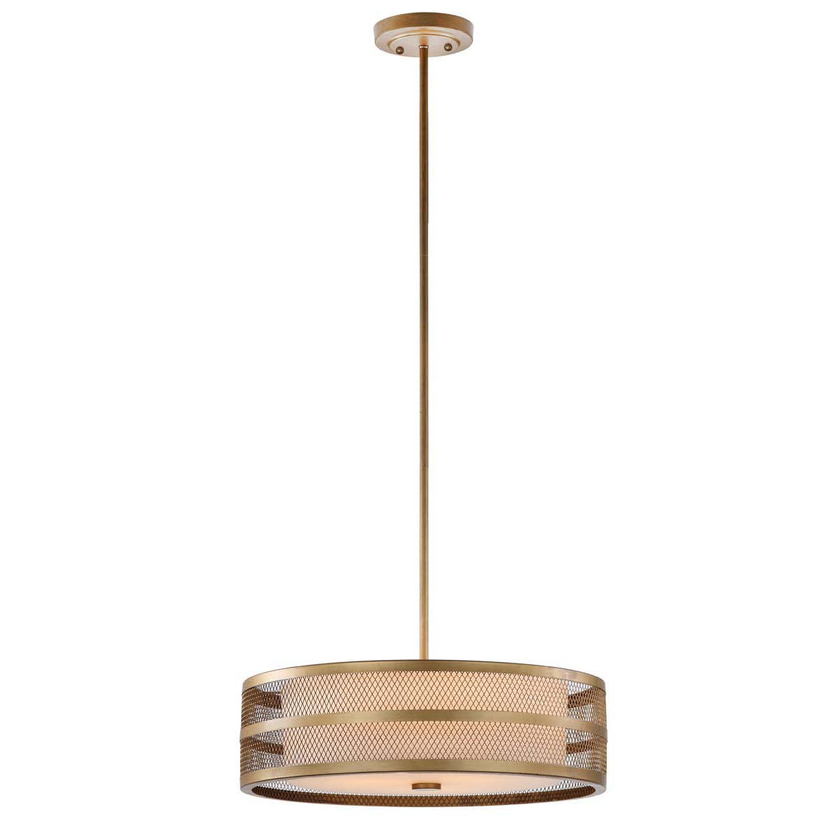 Safavieh Greta Veil 4 Light Antique Gold 20 Inch Dia Adjustable Pendant, LIT4229 - Antique Gold