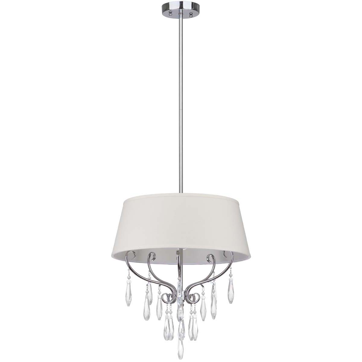 Safavieh Waltz 3 Light Chrome Beaded 17 Inch Dia Adjustable Pendant, LIT4233 - Chrome