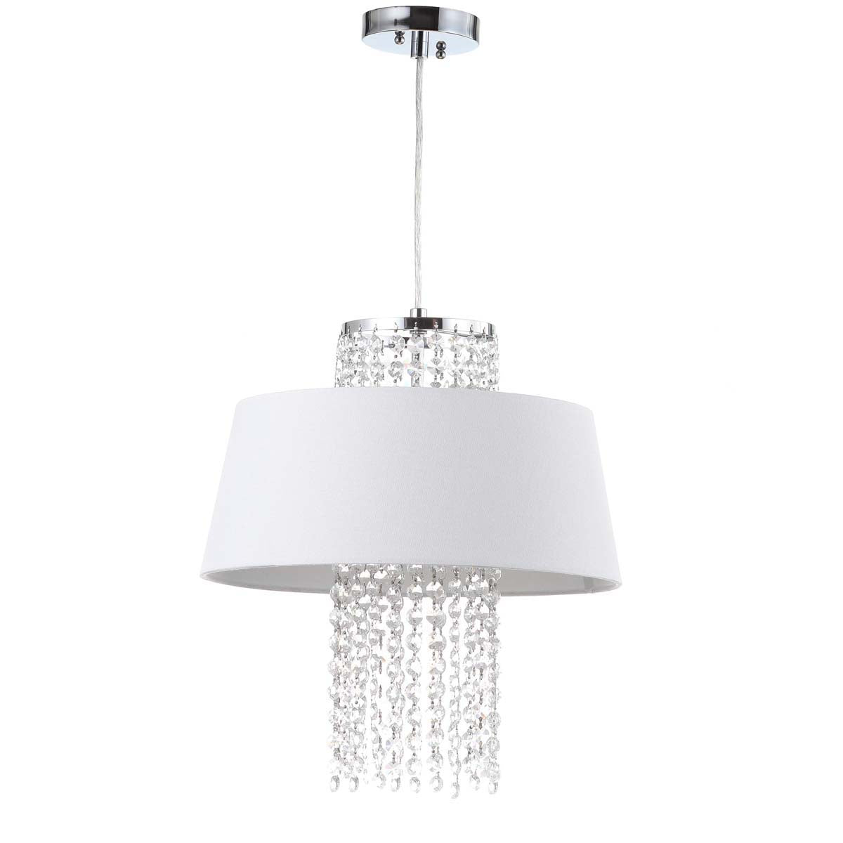 Safavieh Cadenza 3 Light Chrome Beaded 16 Inch Dia Pendant, LIT4237 - Chrome