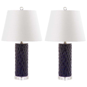 Safavieh Dixon 23.5 Inch H Navy Table Lamp(Set of 2), LIT4249