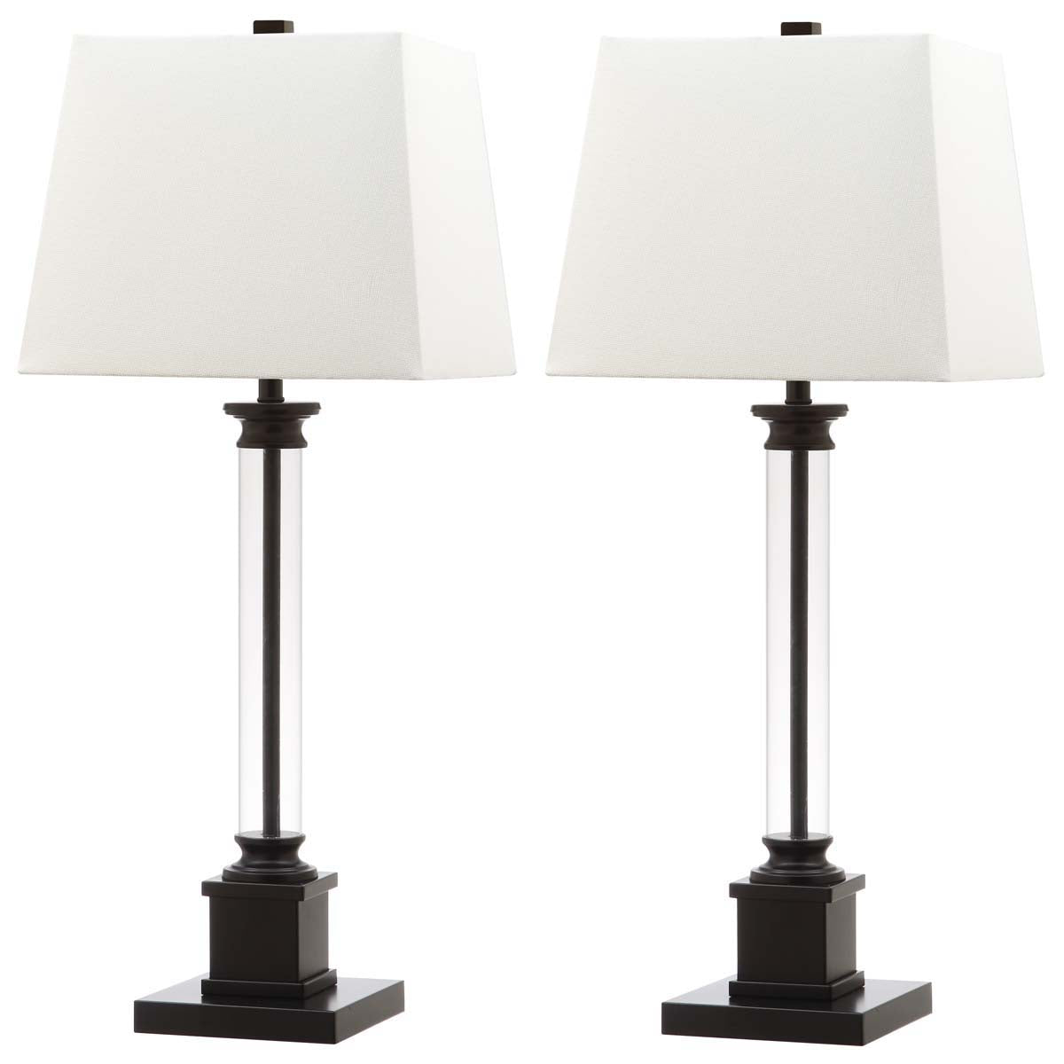 Safavieh Davis 30.5 Inch H Table Lamp, LIT4266 - Black/Clear (Set of 2)