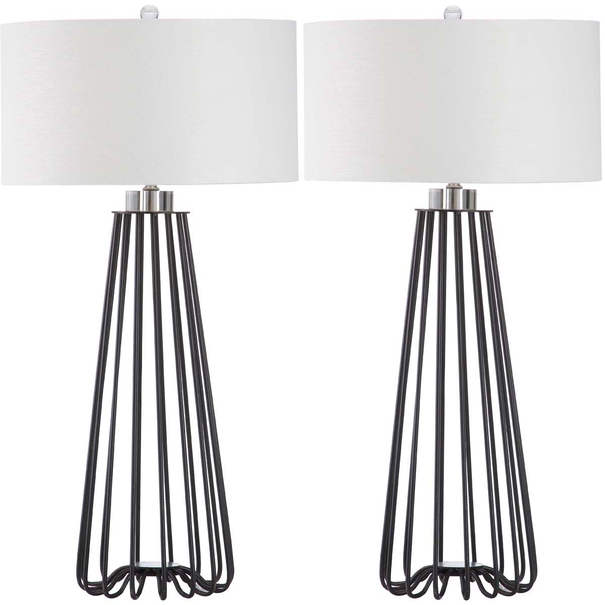 Safavieh Estill 34 Inch H Table Lamp, LIT4271 - Black (Set of 2)