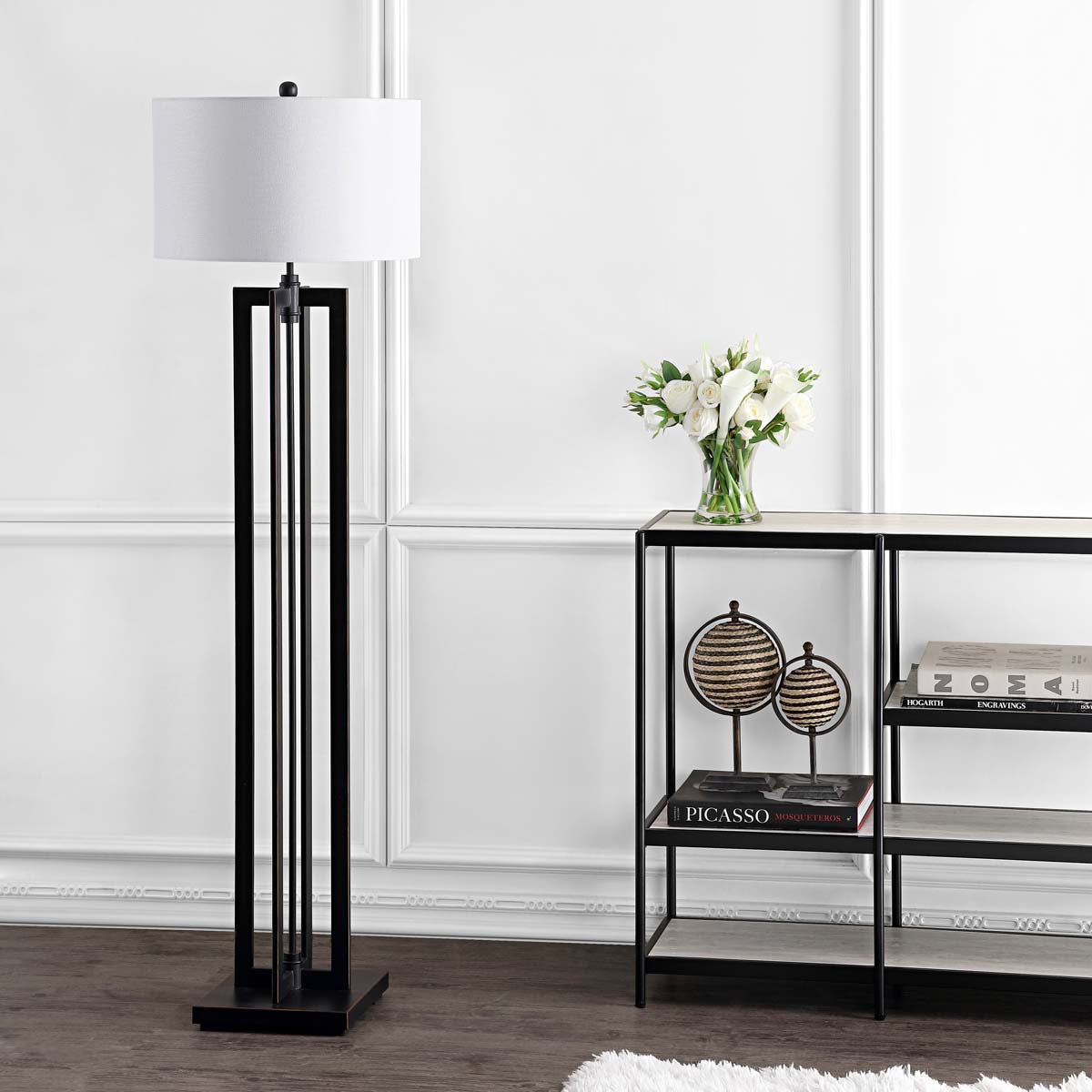 Safavieh Tanya 59 Inch H Tower Floor Lamp , LIT4299 - Brown