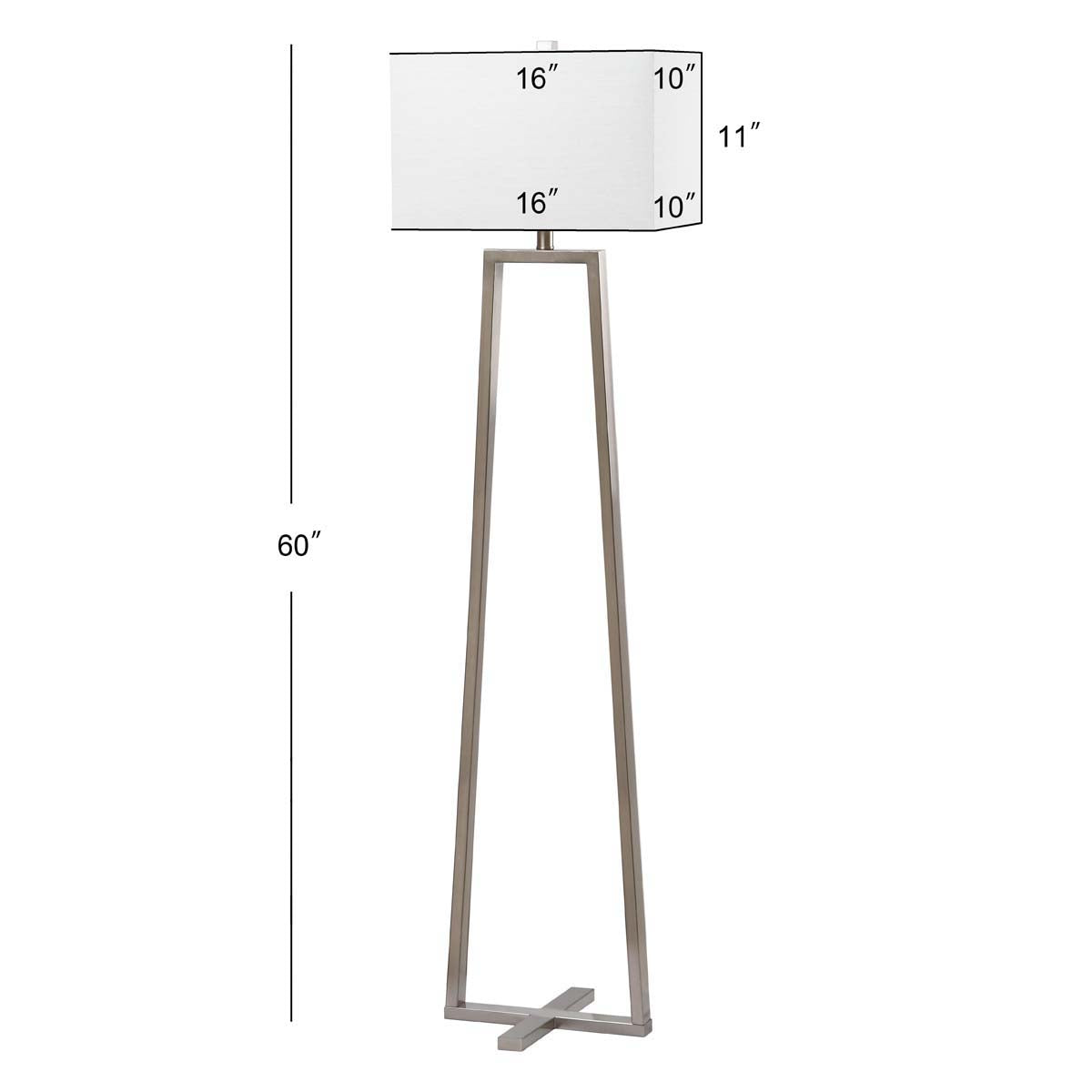 Safavieh Lyell 60 Inch H Floor Lamp , LIT4303 - Pewter