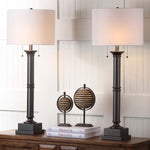 Safavieh Estilo 36 Inch H Column Table Lamp, LIT4304 - Dark Grey (Set of 2)