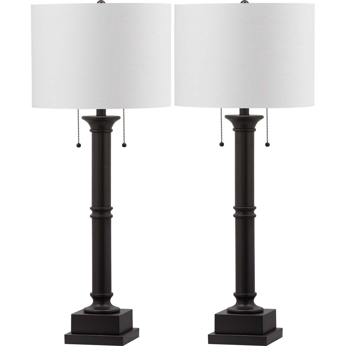 Safavieh Estilo 36 Inch H Column Table Lamp, LIT4304 - Dark Grey (Set of 2)