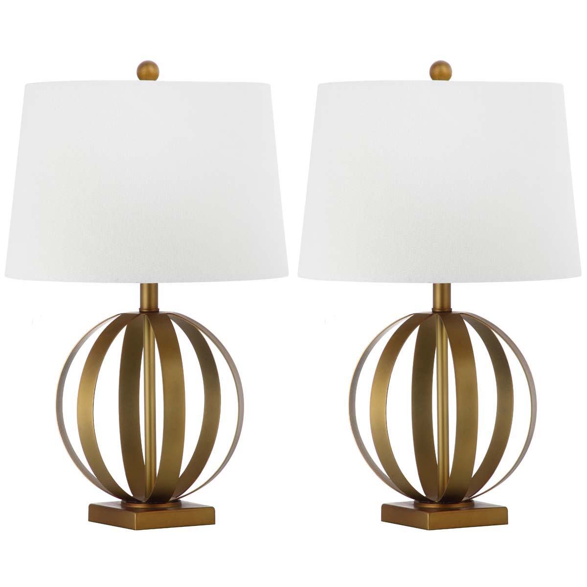 Safavieh Euginia 24.5 Inch H Sphere Table Lamp, LIT4310 - Gold (Set of 2)