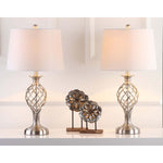 Safavieh Lattice 26.75 Inch H Urn Table Lamp, LIT4316 - Nickel (Set of 2)
