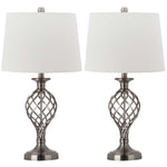 Safavieh Lattice 26.75 Inch H Urn Table Lamp, LIT4316 - Nickel (Set of 2)