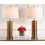 Safavieh Linus 28.5 Inch H Brass Column Table Lamp, LIT4319 - Gold (Set of 2)