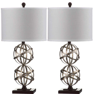 Safavieh Haley 28 Inch H Double Spher Table Lamp(Set of 2), LIT4321