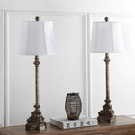 Safavieh Rimini 33.5 Inch H Console Table Lamp, LIT4324 - Antique Silver (Set of 2)