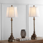 Safavieh Rimini 33.5 Inch H Console Table Lamp, LIT4324 - Antique Silver (Set of 2)