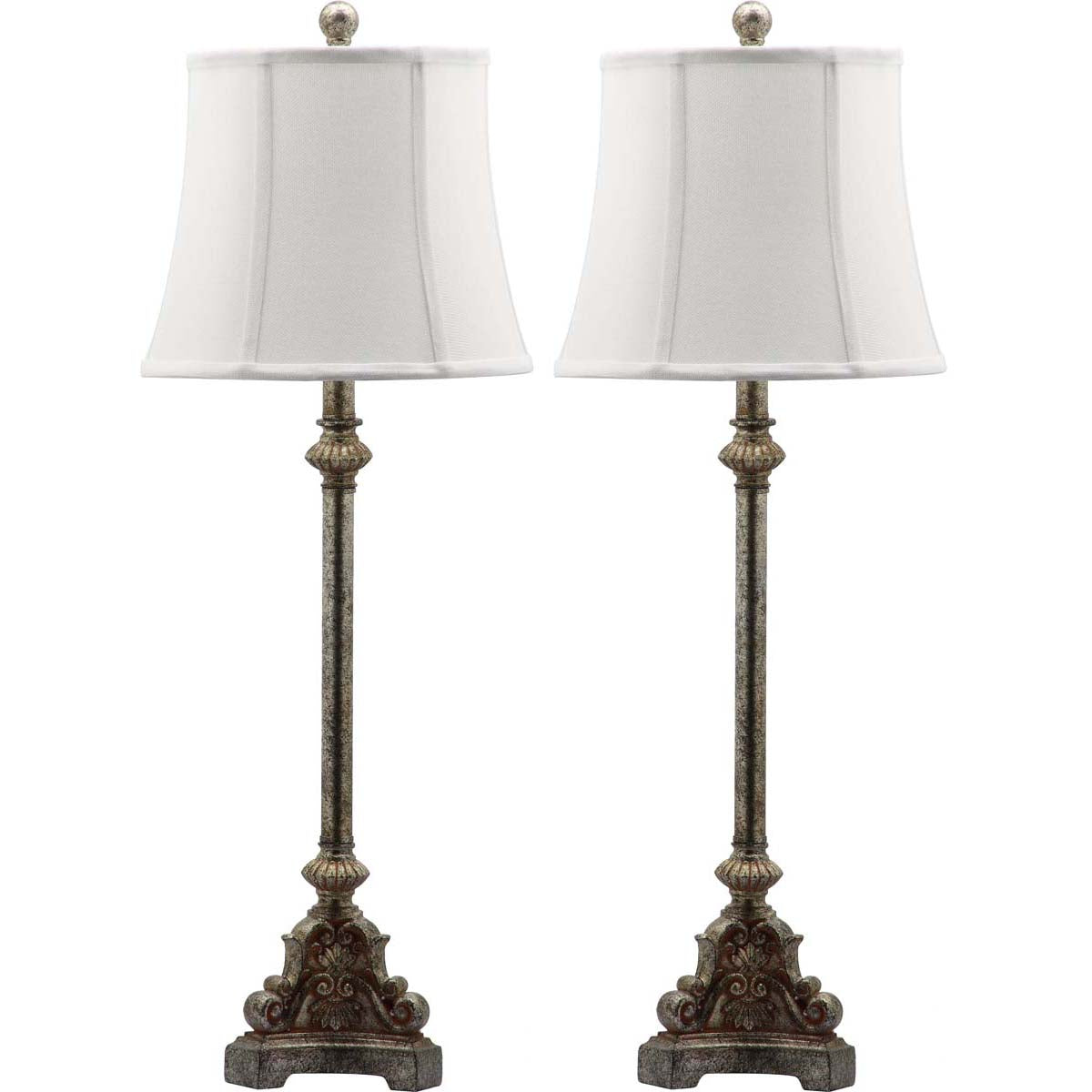 Safavieh Rimini 33.5 Inch H Console Table Lamp, LIT4324 - Antique Silver (Set of 2)