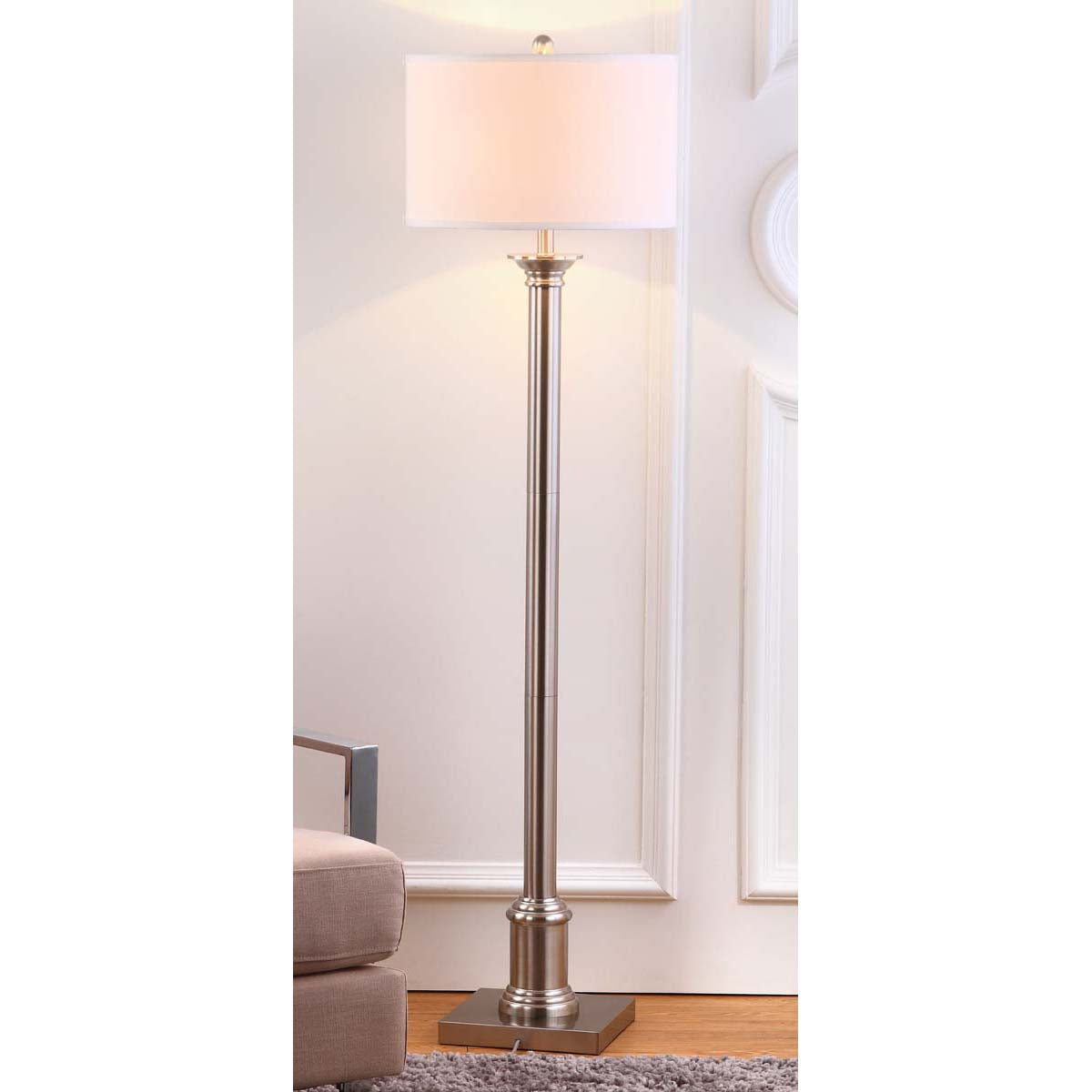 Safavieh Livia 60 Inch H Floor Lamp, LIT4335 - Nickel