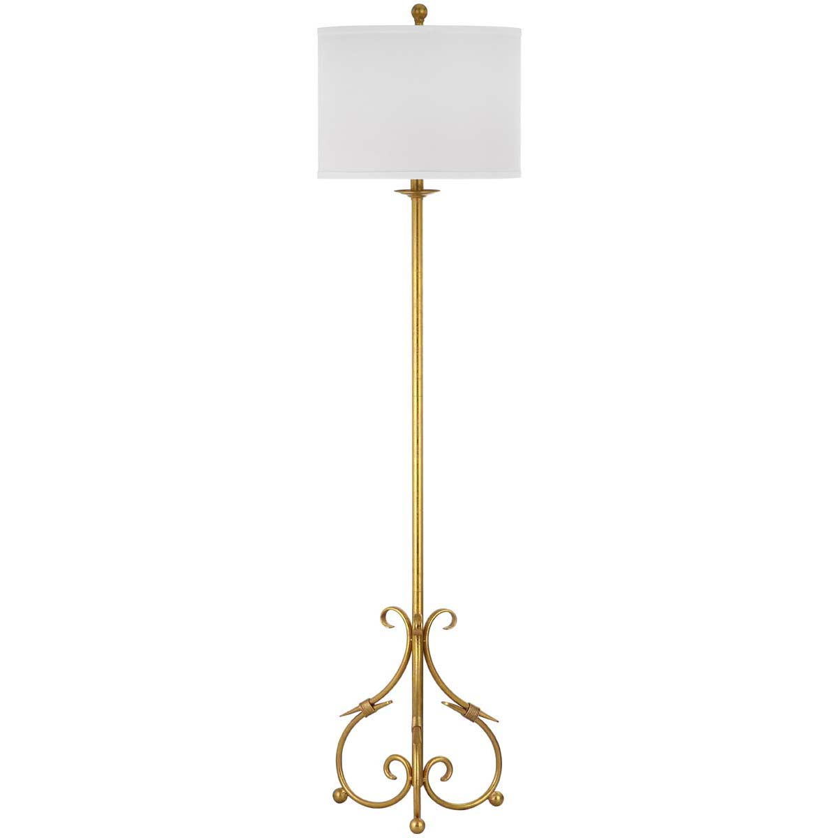 Safavieh Elisa 60 Inch H Baroque Floor Lamp, LIT4346 - Antique Gold