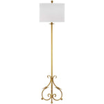 Safavieh Elisa 60 Inch H Baroque Floor Lamp, LIT4346 - Antique Gold