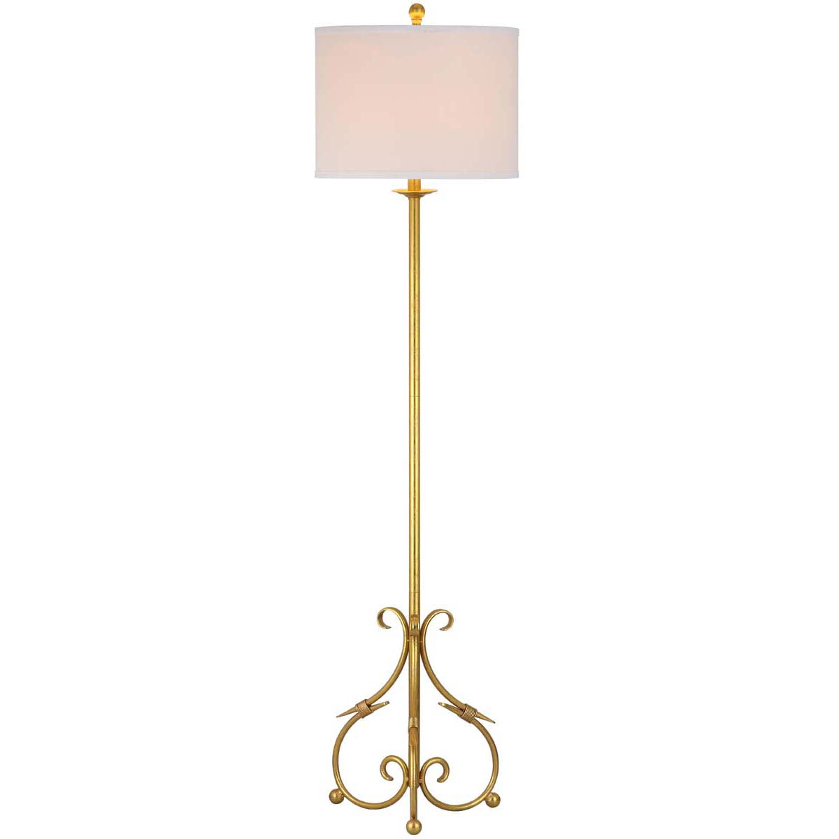 Safavieh Elisa 60 Inch H Baroque Floor Lamp, LIT4346 - Antique Gold