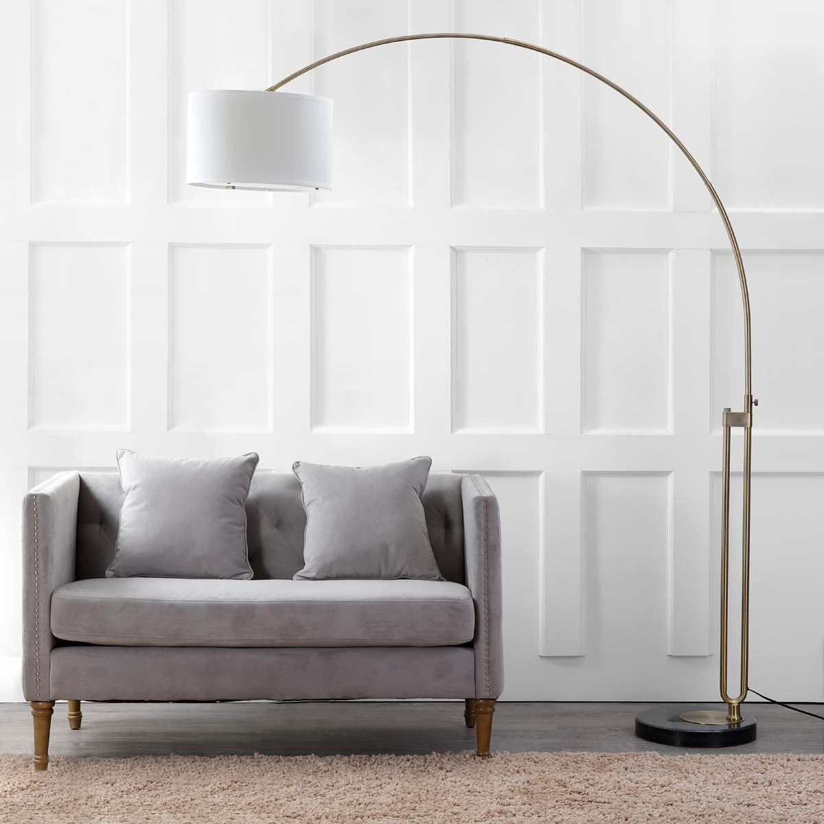 Safavieh Polaris 84 Inch H Arc Floor Lamp, LIT4349 - Antique Brass