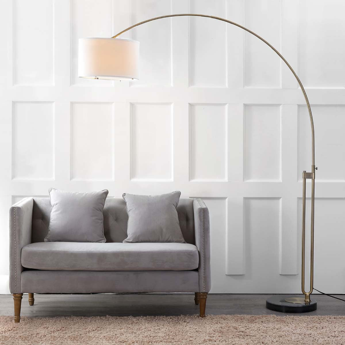 Safavieh Polaris 84 Inch H Arc Floor Lamp, LIT4349 - Antique Brass