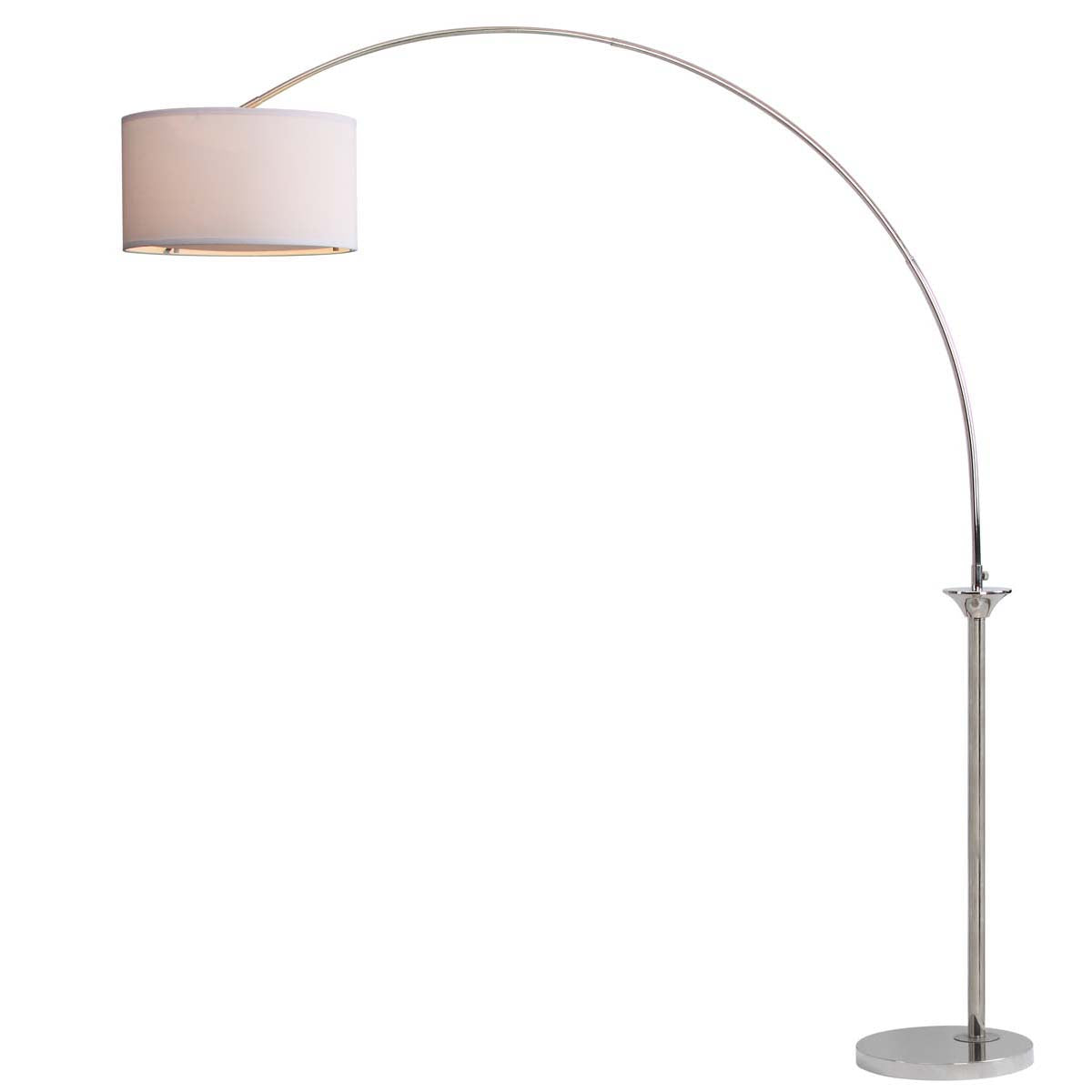 Safavieh Mira 84 Inch H Arc Floor Lamp, LIT4352 - Shine Nickel