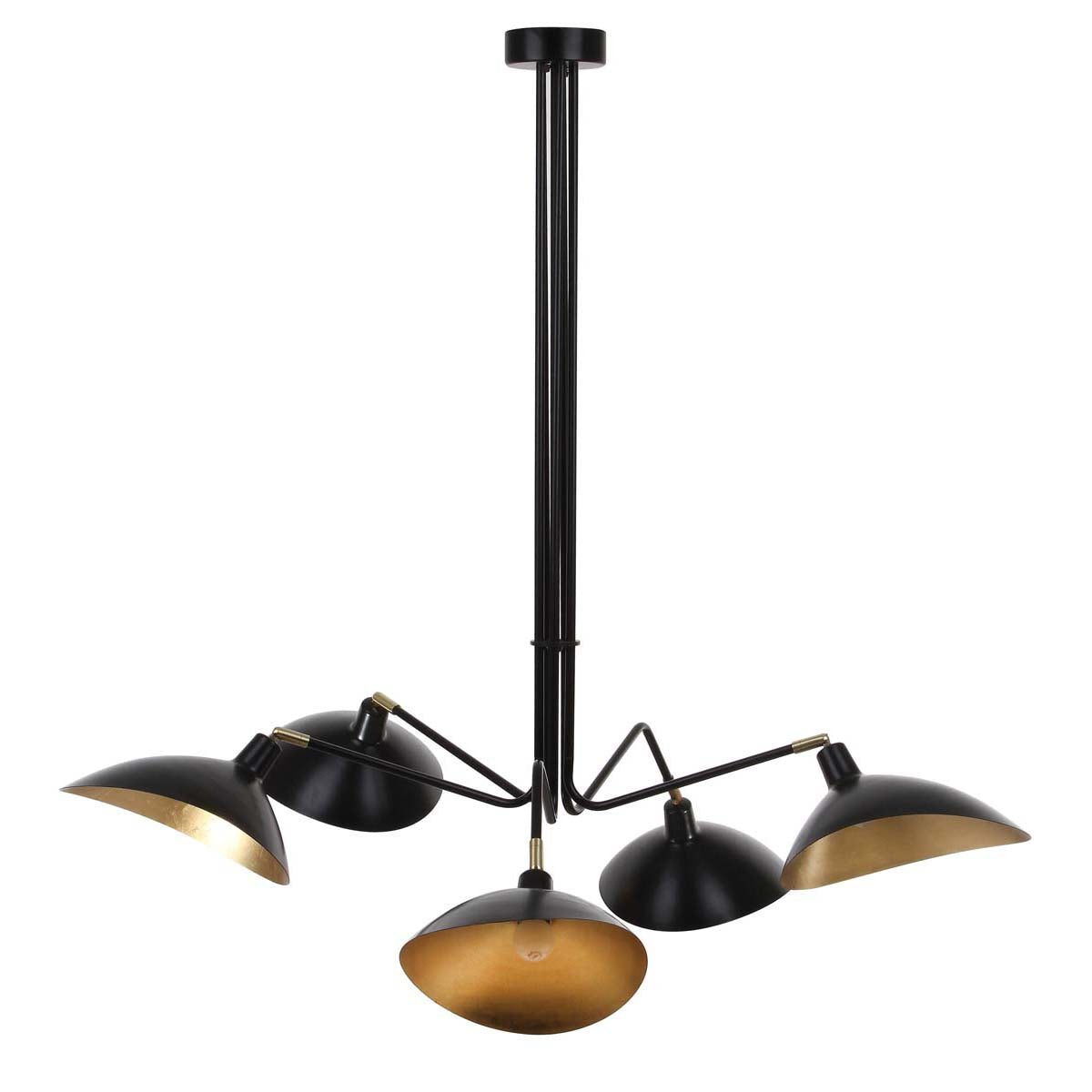 Safavieh Lettie 5 Light Gold Leaf Detail 49 Inch Dia Pendant, LIT4362 - Black