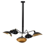 Safavieh Lettie 5 Light Gold Leaf Detail 49 Inch Dia Pendant, LIT4362 - Black