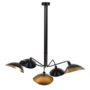 Safavieh Lettie 5 Light Gold Leaf Detail 49 Inch Dia Pendant, LIT4362