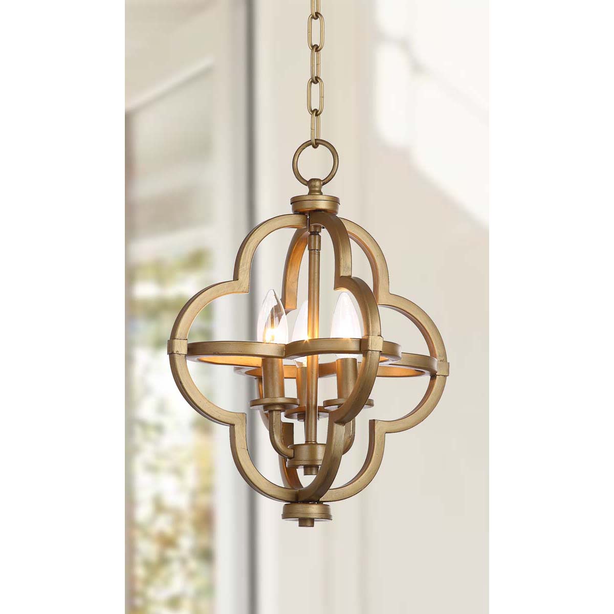 Safavieh Mila 12.25 Inch Dia Adjustable Dark Grey Pendant, LIT4372 - Gold