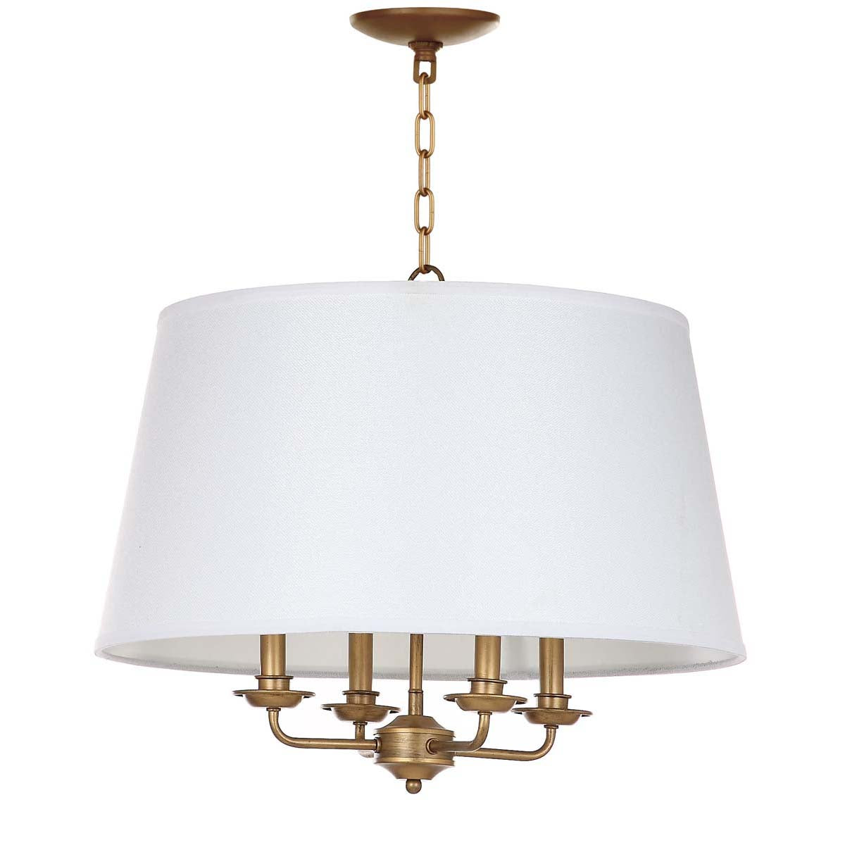 Safavieh Kimball 22 Inch Dia Adjustable Pendant, LIT4386 - Gold/White