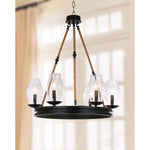 Safavieh Fritz 25 Inch Dia Adjustable Chandelier, LIT4393 - Black/Brown