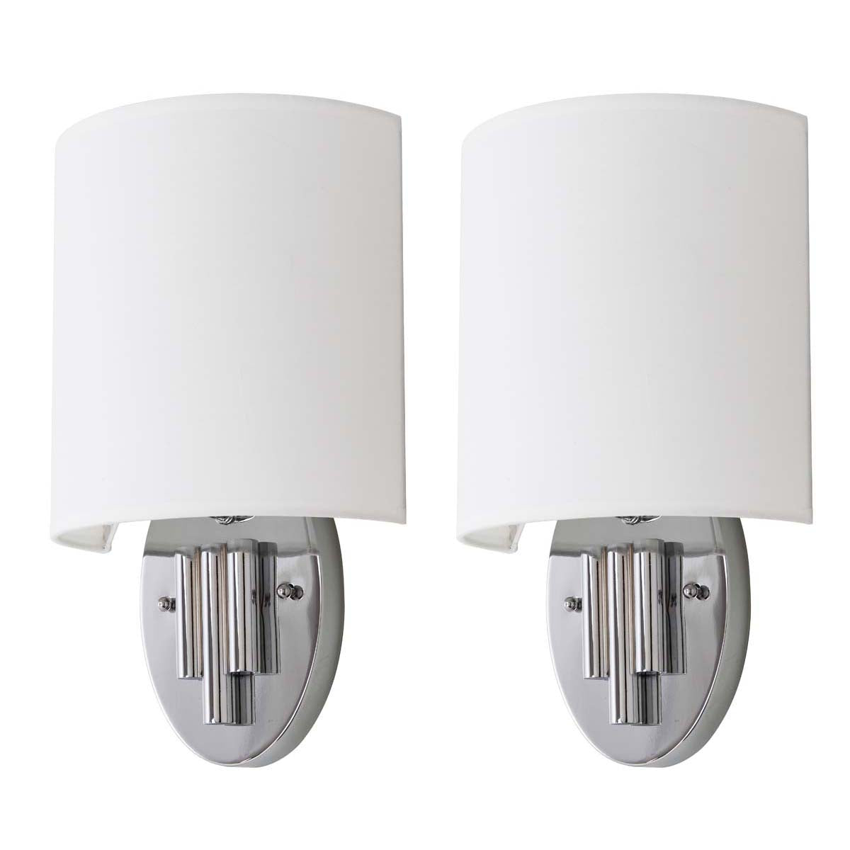 Safavieh Darlene Chrome 14.75 Inch H Wall Sconce, LIT4411 - Chrome (Set of 2)