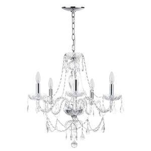Safavieh Jingle 5 Light Chrome 22.5 Inch Dia Adjustable Chandelier, LIT4418