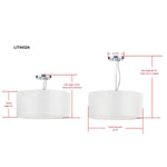 Safavieh Molly 3 Light Chrome 16 Inch Dia Adjustable Pendant, LIT4432 - Chrome/Cream