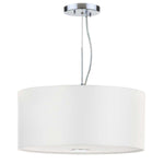 Safavieh Molly 3 Light Chrome 16 Inch Dia Adjustable Pendant, LIT4432 - Chrome/Cream